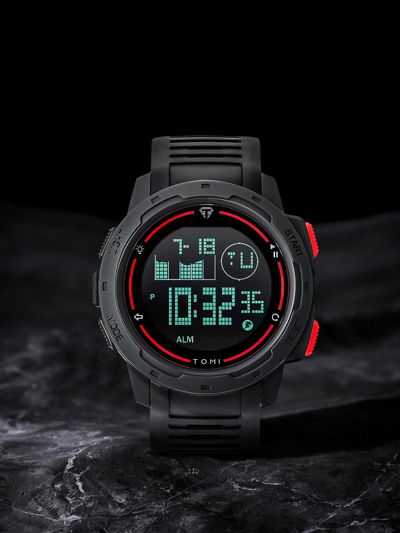TOMI Sports Watch Digital Watch Multi functional Waterproof Stop Watch Student Sports Electronic Watch Children's Gift