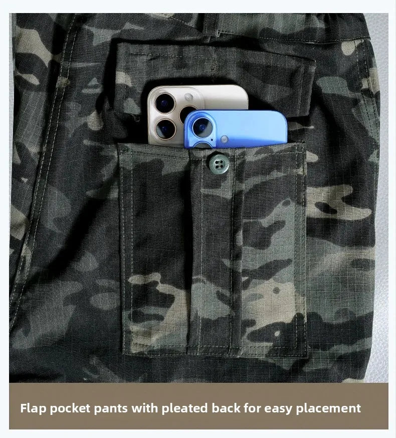 Water-Resistant Tactical Work Pants for Men Multiple Pockets Outdoor Military Fans Casual Pants Spring Autumn American Style