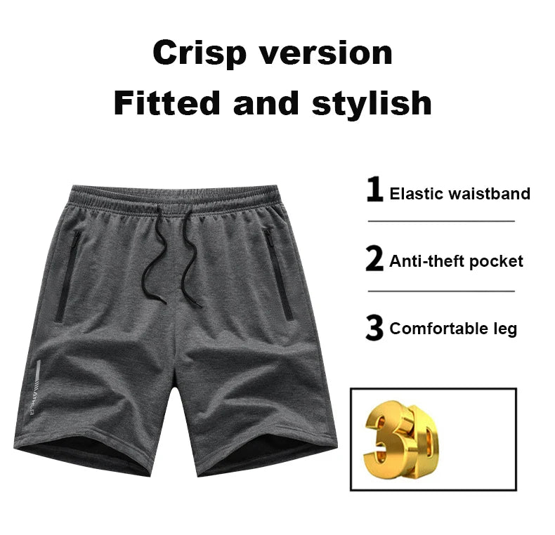 Men's Summer Sports Shorts Ice Silk Breathable Five-Point Running Fitness Loose Clothing