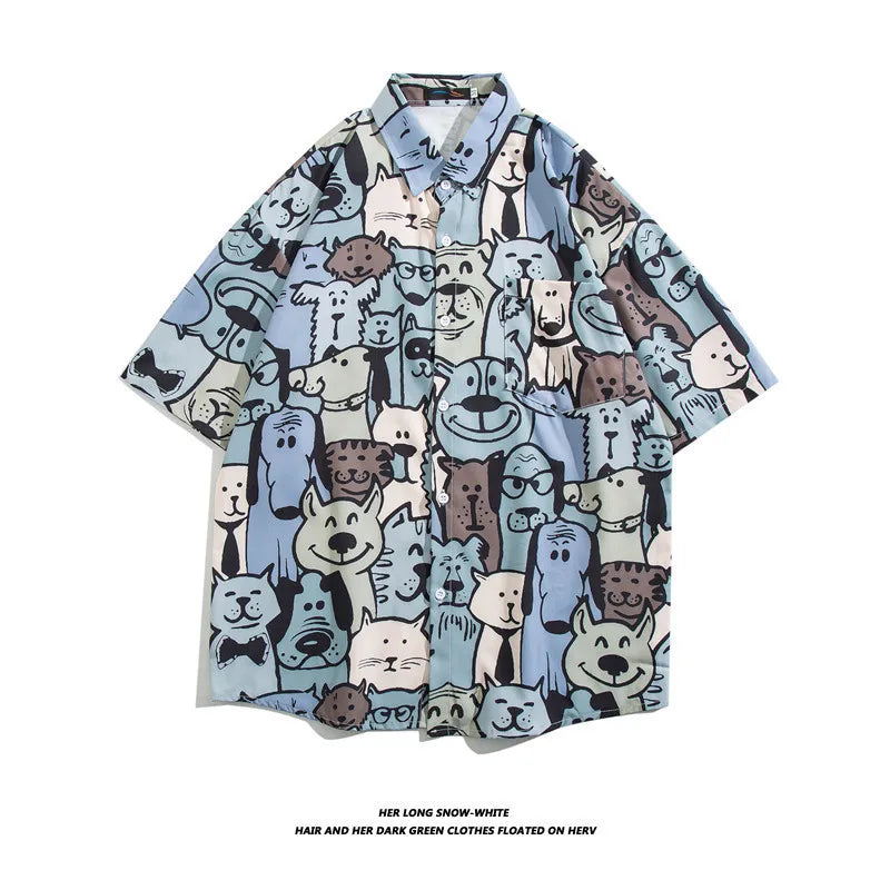 Men's Hawaiian Polyester Summer Short Sleeve Shirt Tropical Leaf 3D Pattern Printing Beach Male Shirts Casual Blouse For Men