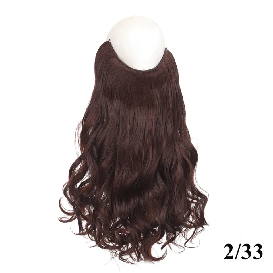 Fish line hair extension piece length (40cm 50cm 60cm) straight hair curly hair daily wear suitable for all women