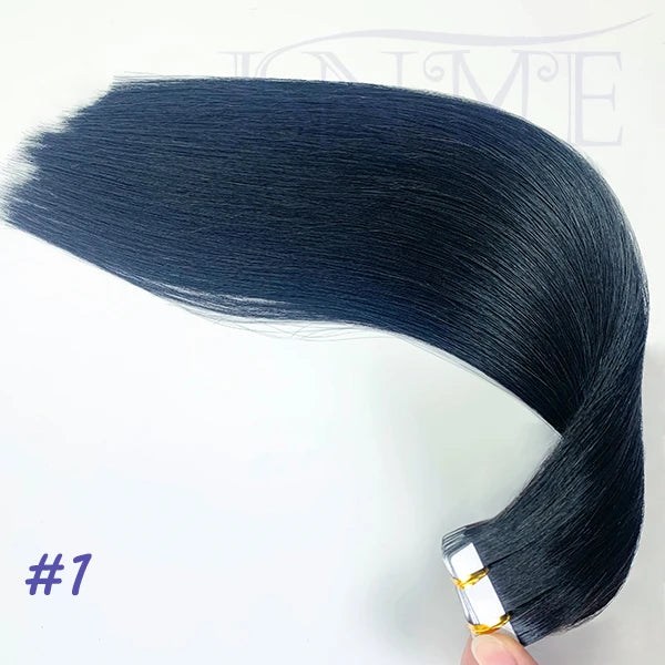 JSNME High Quality Tape In Hair Extension Invisible 100% Real Human Hair Straight Tape Ins  Brown Blonde 2.5g/pcs 16-22 Inch