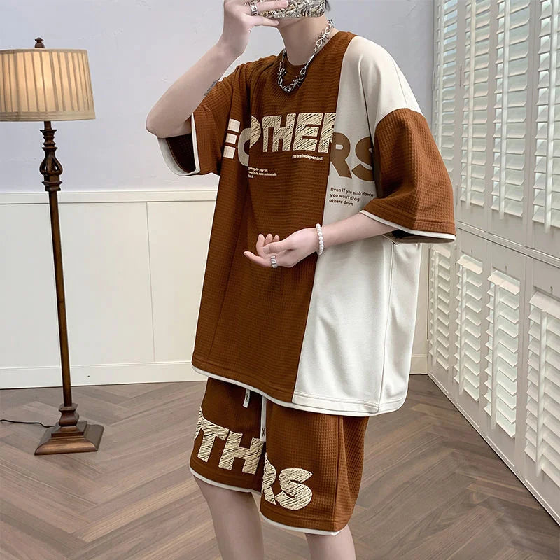 Top Shorts Sets Man Casual Sports Suits 2025 Trend Tracksuit Basic Summer Print T Shirt Original Brands Jogging Men's Clothing O