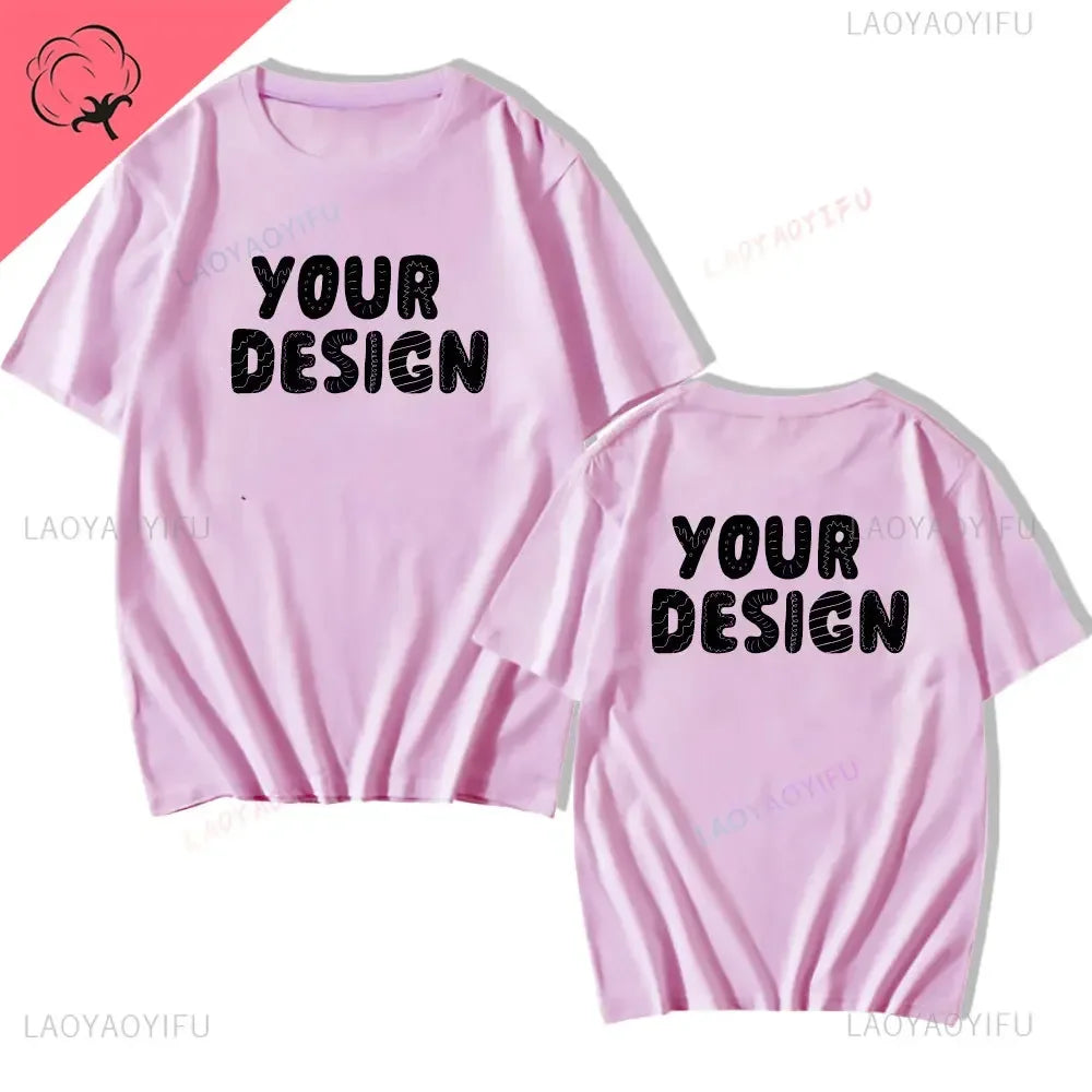 2025 Customized Printed Cotton Black White T Shirt Harajuku Men Women Tee DIY Your Like Photo  Tshirt Fashion Custom Tops