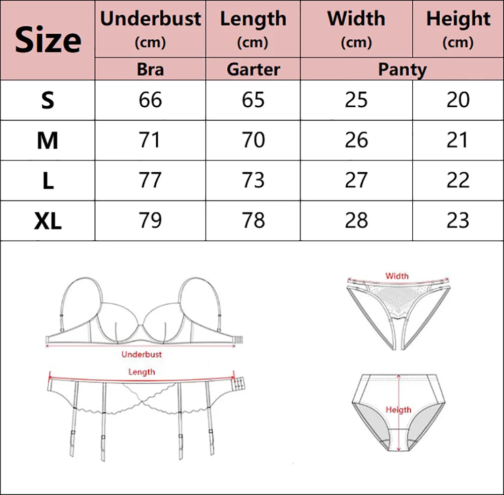 Women Sexy Lingerie Three Piece Set Chain Neck Waist Seal Heavy Craft Sexy Lingerie Outfit Intimates Erotic Costume Ropa Mujer