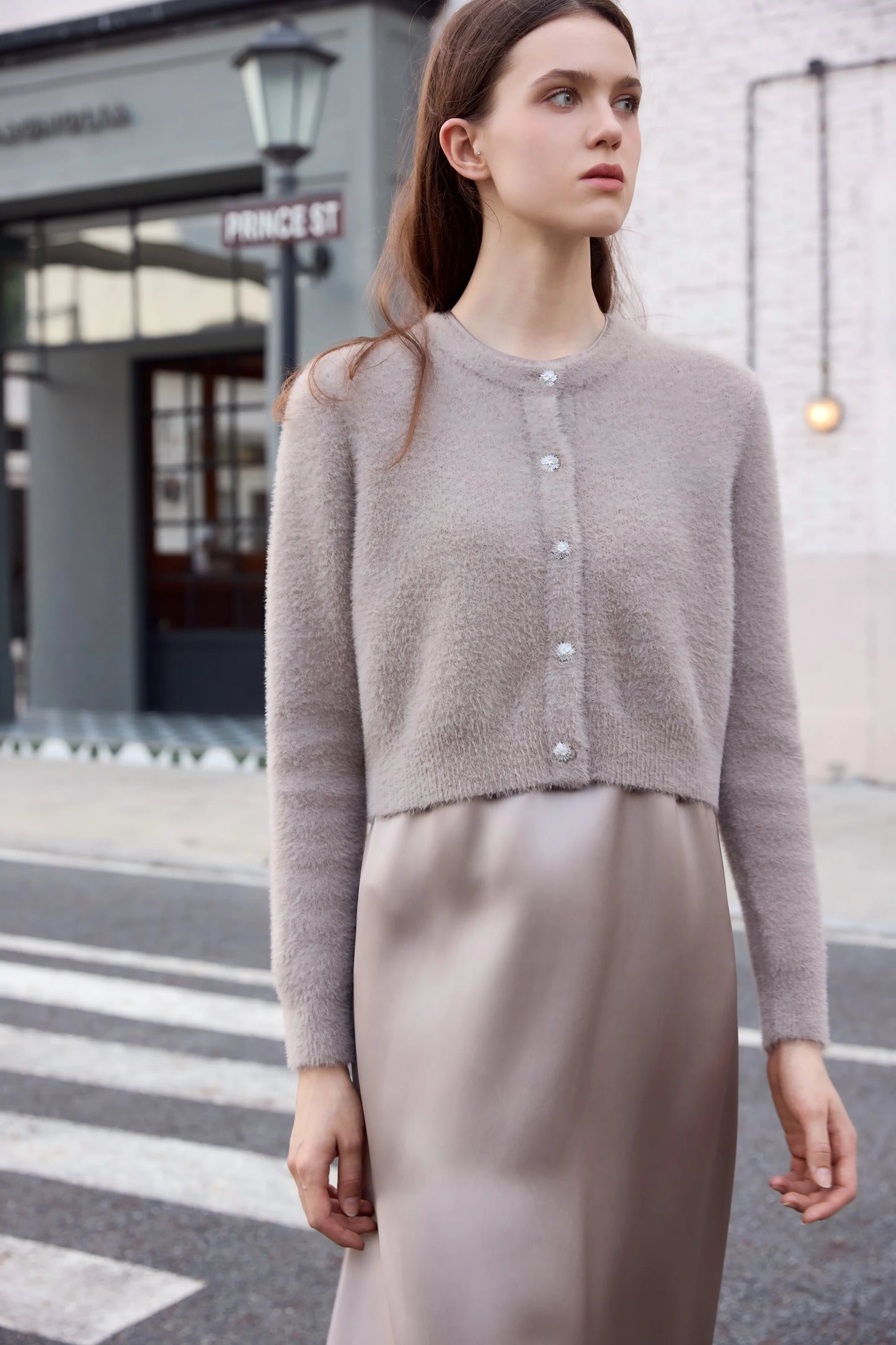 AP Women 2026 Autumn and Winter Mohair Cardigan Lady Customized Tops All-match Cardigan Knitting