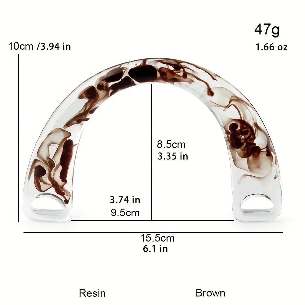 2/4/6PCS High Quality Semi-circular Resin Handle C-Shaped Crossbody Bag Removable Handle with Double Holes DIY Wallet Making