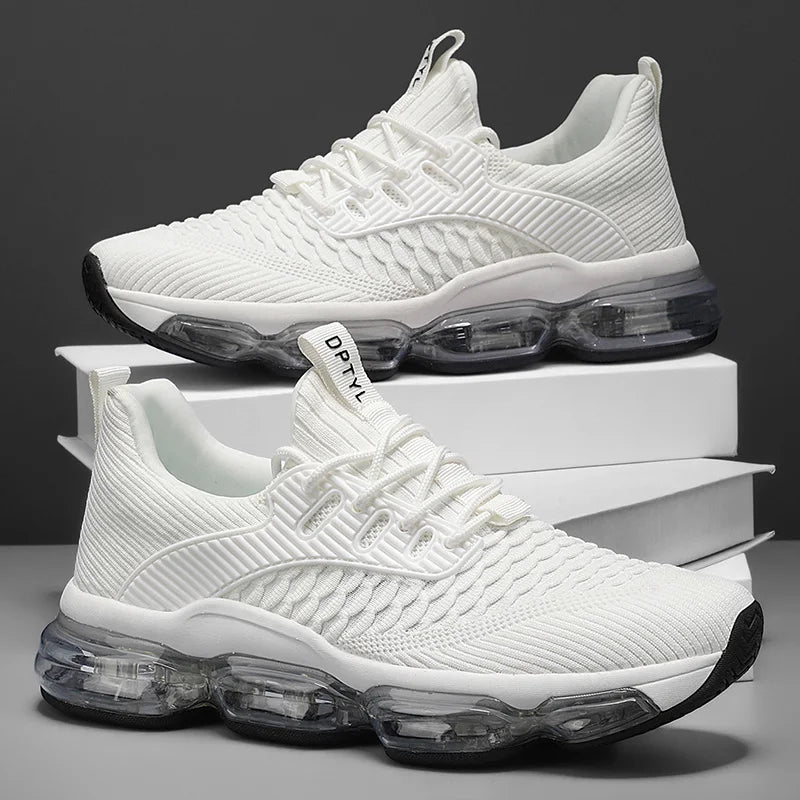 Men's Fashionable Versatile Outdoor Running Shoes Breathable Ultra-light Air Cushion Soft Bottom Sports Shoes Large Size