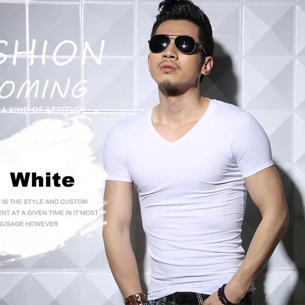 Men's T Shirt Short Sleeve Men T-Shirt O-Neck Slim Solid Color Half Sleeved Man Tops Tee Shirt 2026 MRMT Men T Shirt Clothing