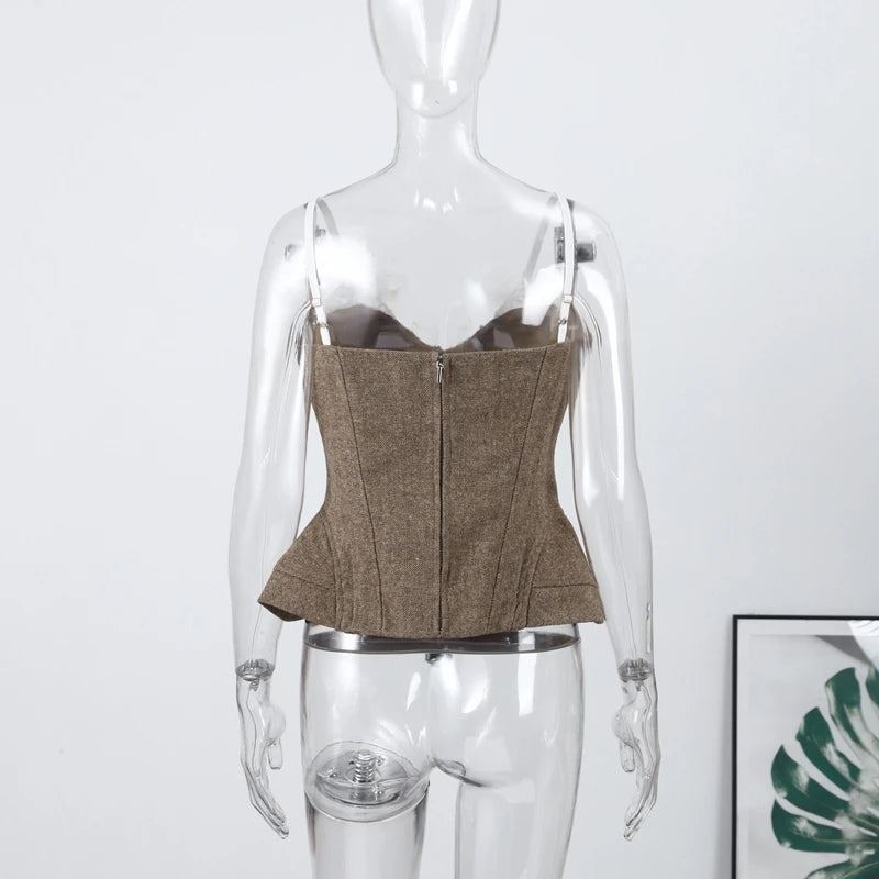 Elegant Lace Patchwork Sling Top Women Sleeveless Backless Patchwork Crop Tops Female 2026 Fashion Summer Spring Vest Lady