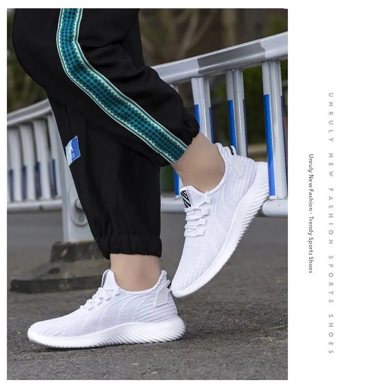 Spring New Fashionable Men's Running Shoes Leisure Style Youth Trendy Sports Shoes Low Top round Toe Rubber Outsole Mesh Lining