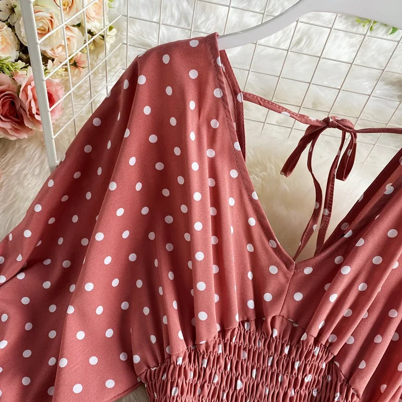 V Neck Sexy Dolman Sleeves Waist Slim Floral Print Jumpsuit Women Wide Leg Trousers Jumpsuit