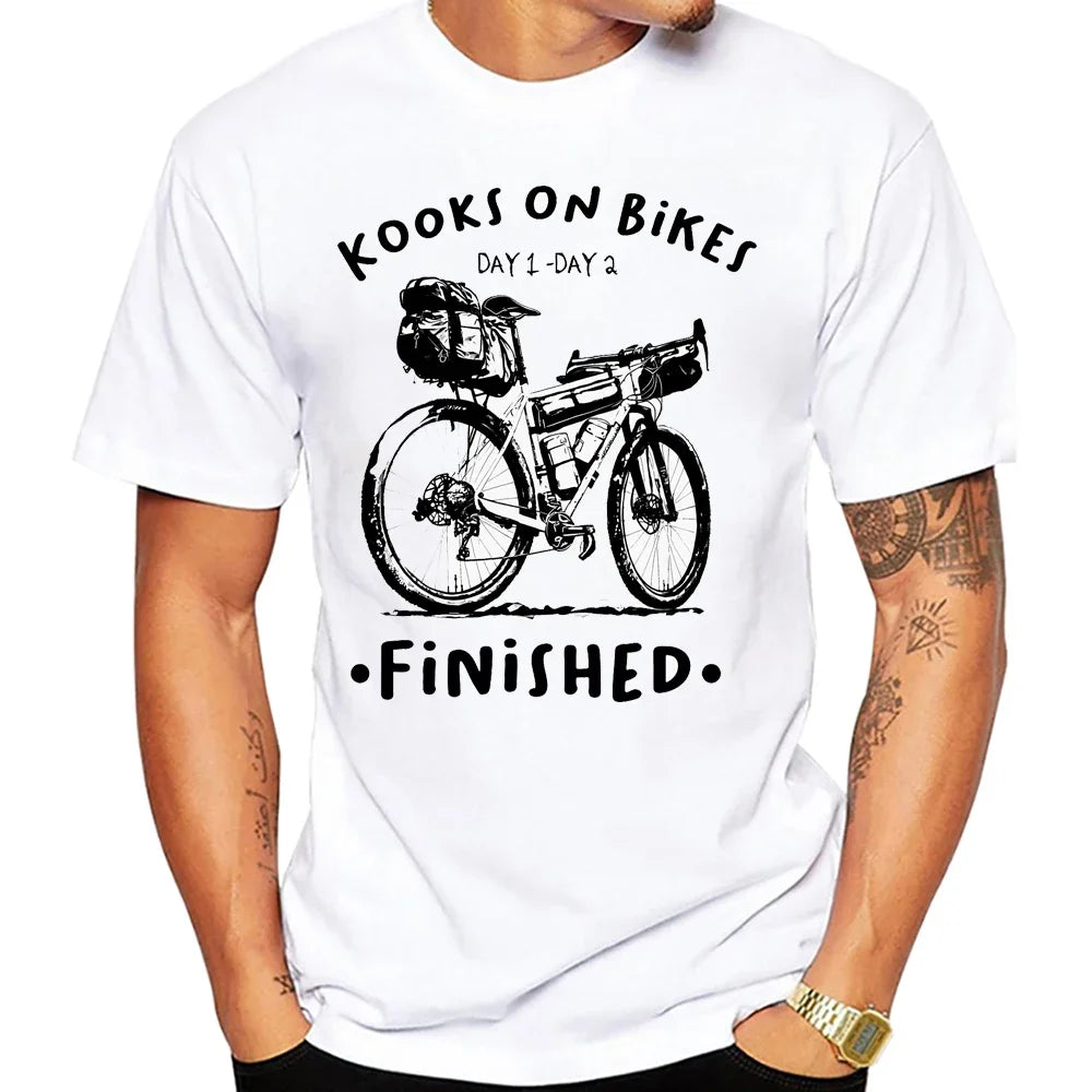 Travel On Gravel Bikepacking Print T-Shirt Summer Men Short Sleeve Funny Bicycle Sport Boy Tops Anatomy Bike Cycling Casual Tees