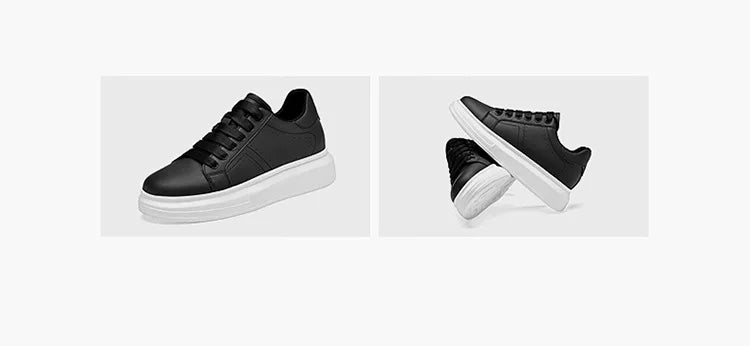 Men's Invisible Height Increasing Elevator Shoes Lace-up Sporty White Sneakers 6cm 8cm 10cm Taller Size Plus Invisible Elevate