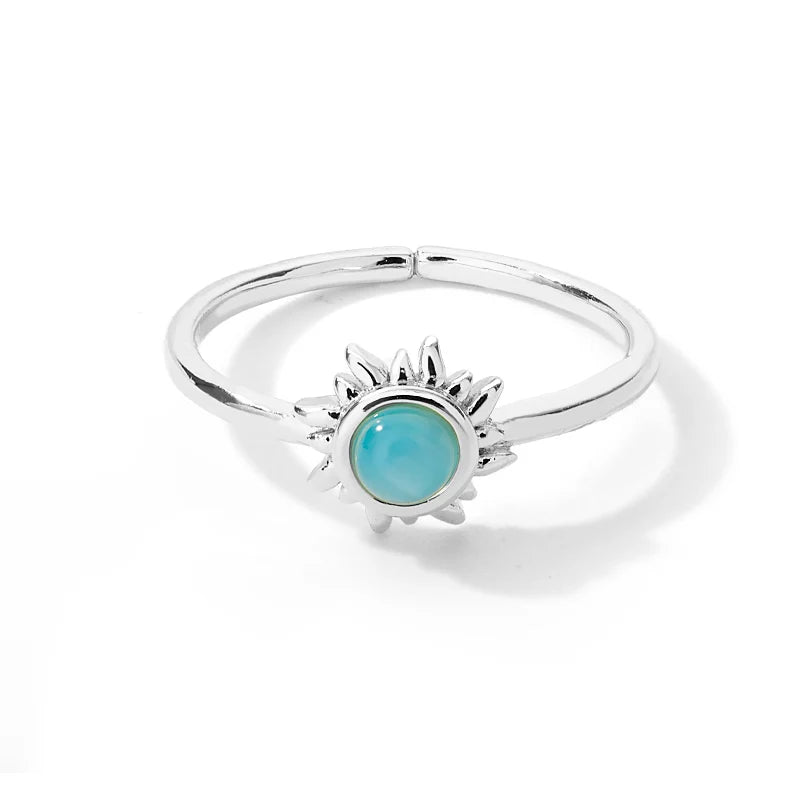 Zircon Moon Star Rings For Women Stainless Steel Glowing Moon Star Adjustable Finger Ring Aesthetic Wedding Jewelery Gift Femme