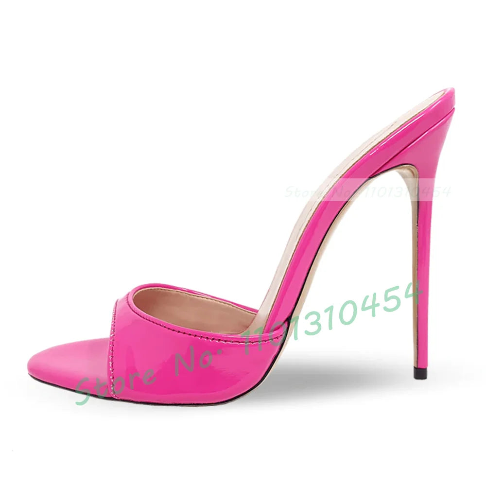 Snake Print Round Open Toe Slippers Women Casual Solid Outdoor Stiletto High Heels Shoes Female Customize Elegant Dress Slides