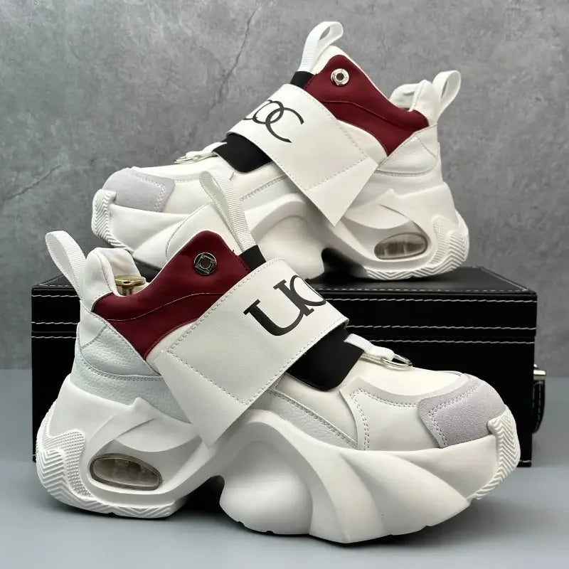 Men's Sport Shoes Comfortable Casual Running Shoes 2026 Spring Autumn Thick Bottom Heightening Korean Style Versatile Dad Shoes