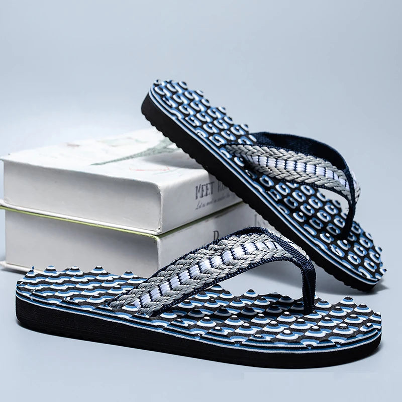 Casual Slippers For Men Flip Flops Beach Sandals Summer Non-Slip Flat Slides Men Slippers Indoor House Shoes Male Slipper Man