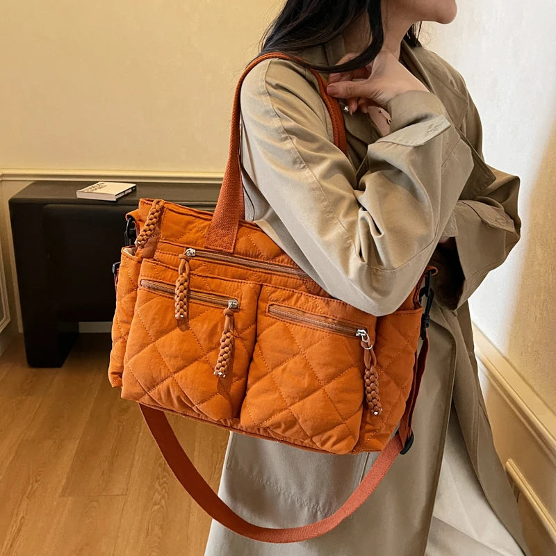 Large capacity Tote Bags for Women Shoulder Side Bag Fashion Space cotton Shopping Bags Multi-pocket Messenger Bag Lady Handbags