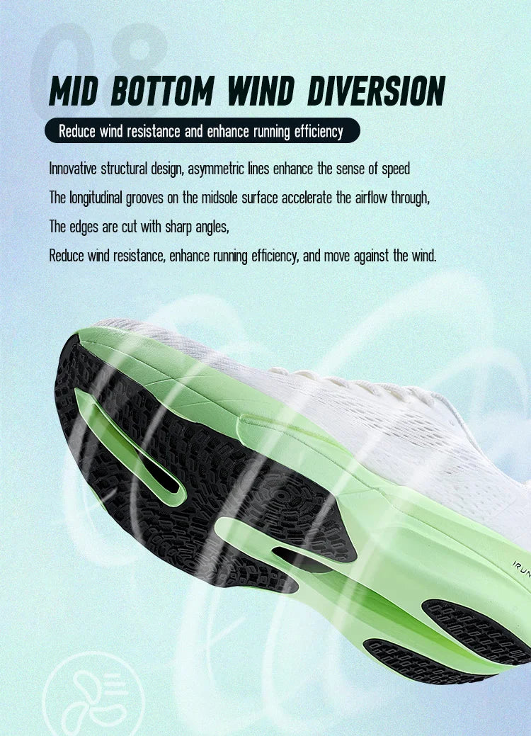 IRUNSVAN Surface 2000 Carbon Board Running Shoes Lightweight Shock-Absorbing Breathable Unisex Sports Shoes 130