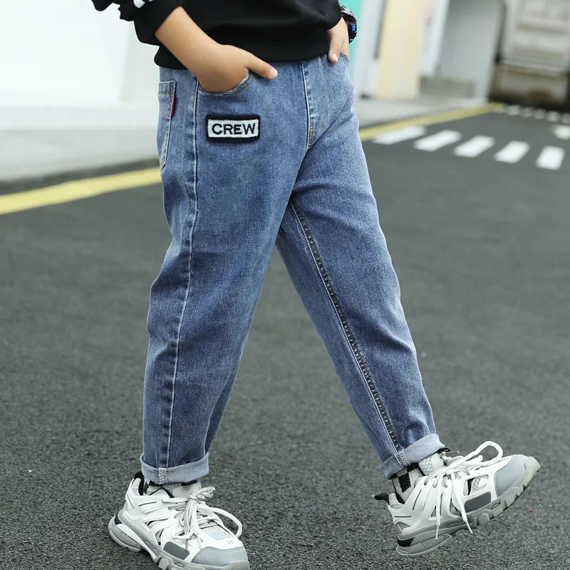 New Casual Kids Boys Clothes Jeans Pants Children Wears Denim Clothing Infant Baby Trousers Bottoms 4 5 6 7 8 9 10 11 12Years