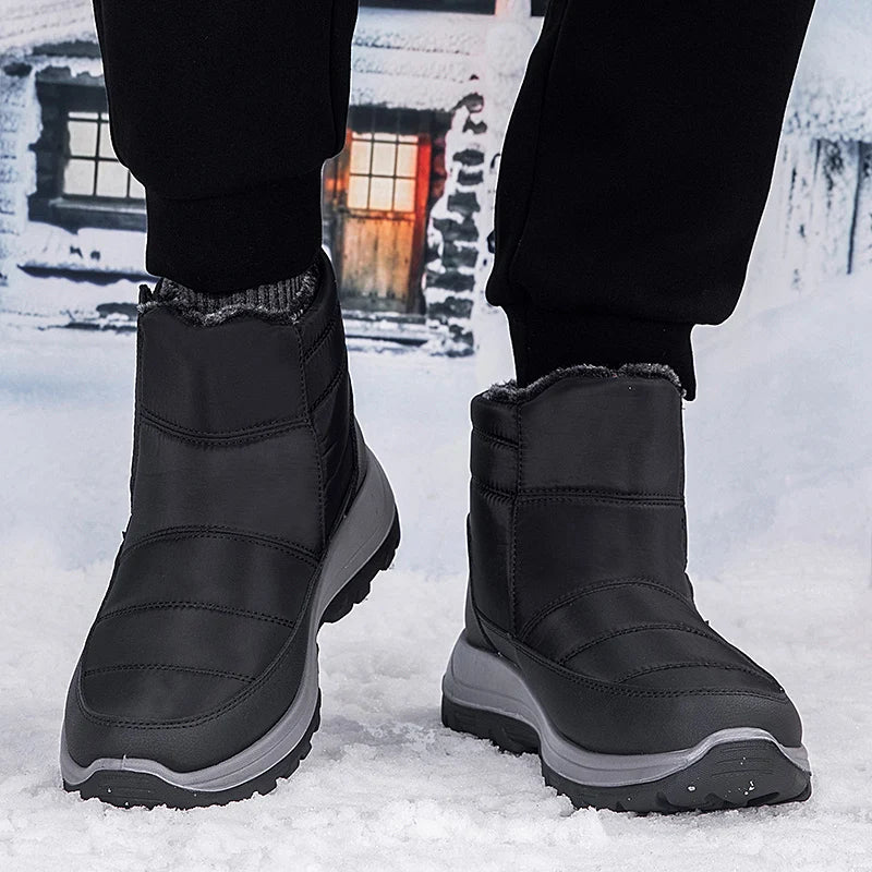 New Winter Men's Boots Snow Boots Thicken Warm Plush Waterproof Non-slip Outdoor Casual Ankle Boots Size 36-46 Men Cotton Shoes