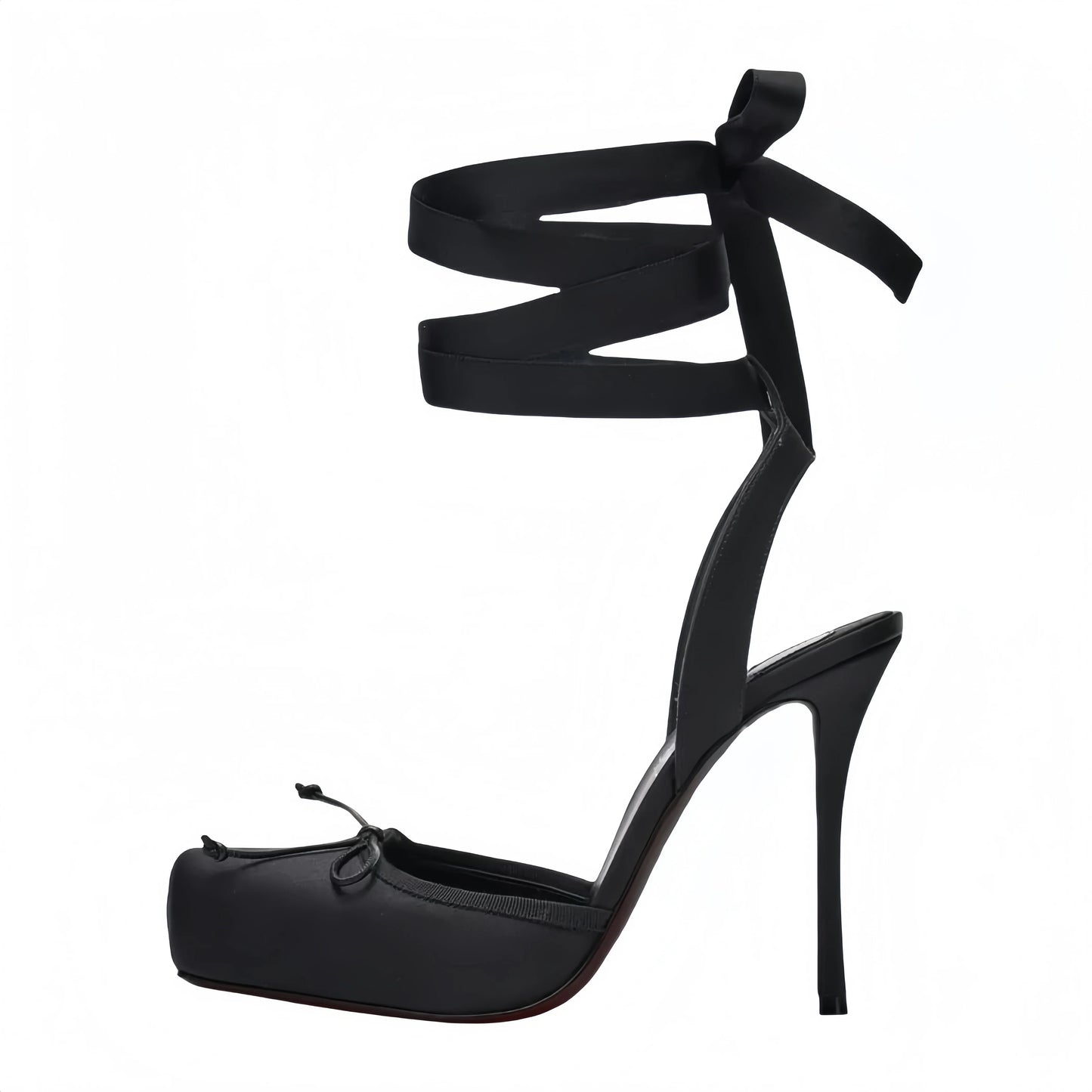 2025 Spring New Square-Toe High Heels Bow Knot Peep-Toe Platform Sandals for Women, Sexy Evening Party Club Wedding Shoes