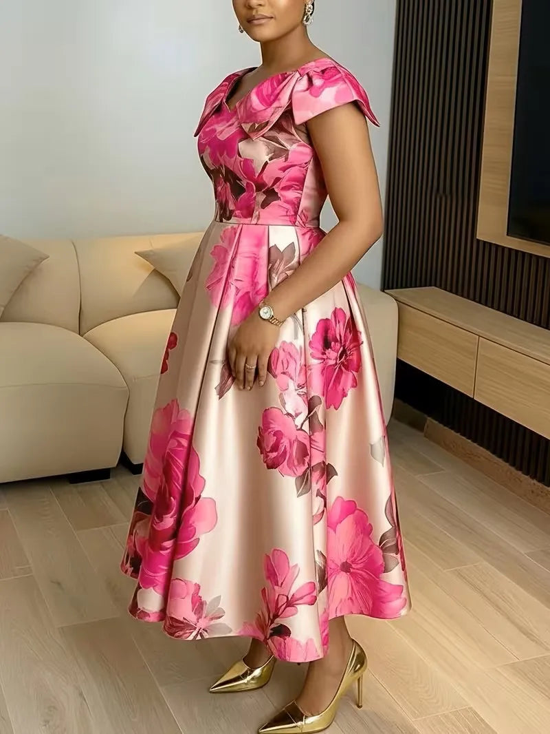 African Dresses for Women Elegant 2026 Dashiki Spring Summer Midi Dress Ladies Traditional African Clothing Ankara Dresses