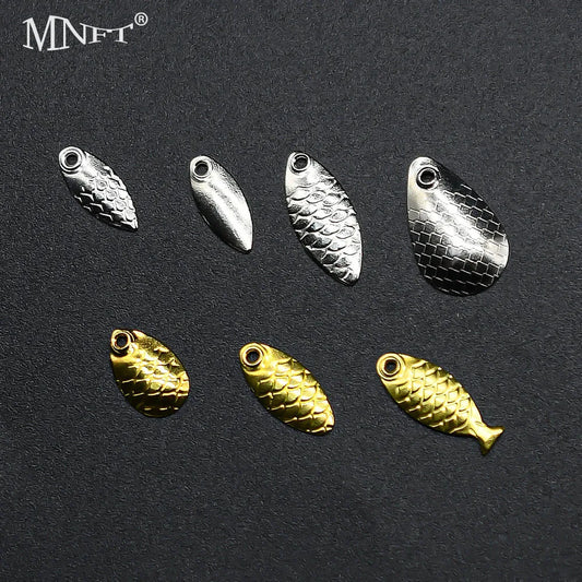 MNFT 50Pcs/lot Fishing Lure Metal Copper Blades Fish Scale Blade Spinner Rings Blade DIY Fishing Lure Hard Baits Accessories