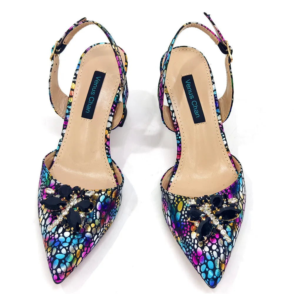 Italian Design African Ladies Party Shoes and Bag Nigerian Fashion Lace Mini Bags and High Heel Pointed Shoes