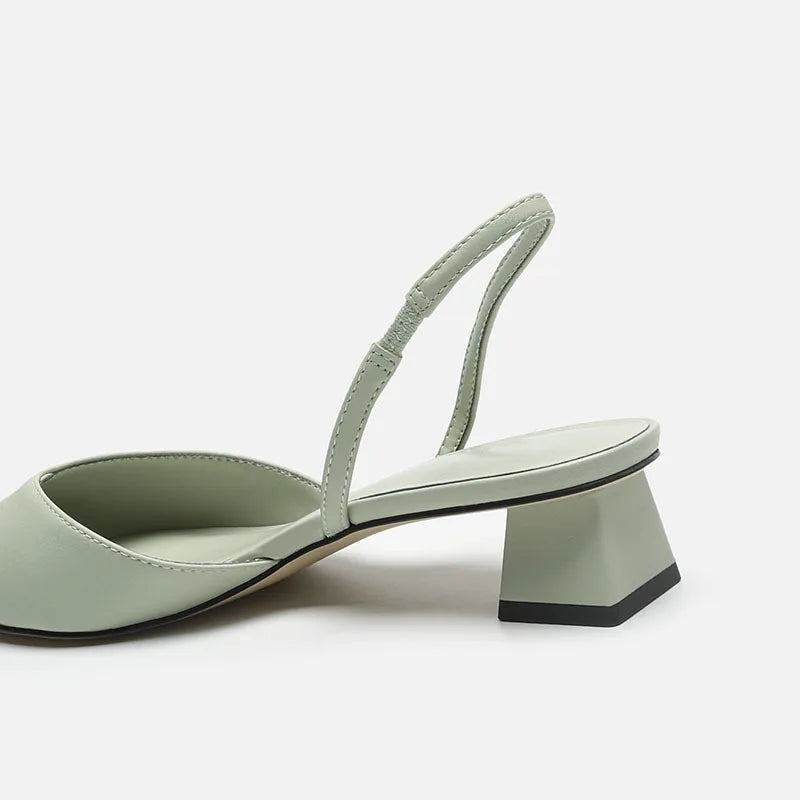 Baotou Sandals Women's 2025 New Summer Simple Pointed Square Heel Sandals Women's High Heels Thin Strap Fashion Single Shoes