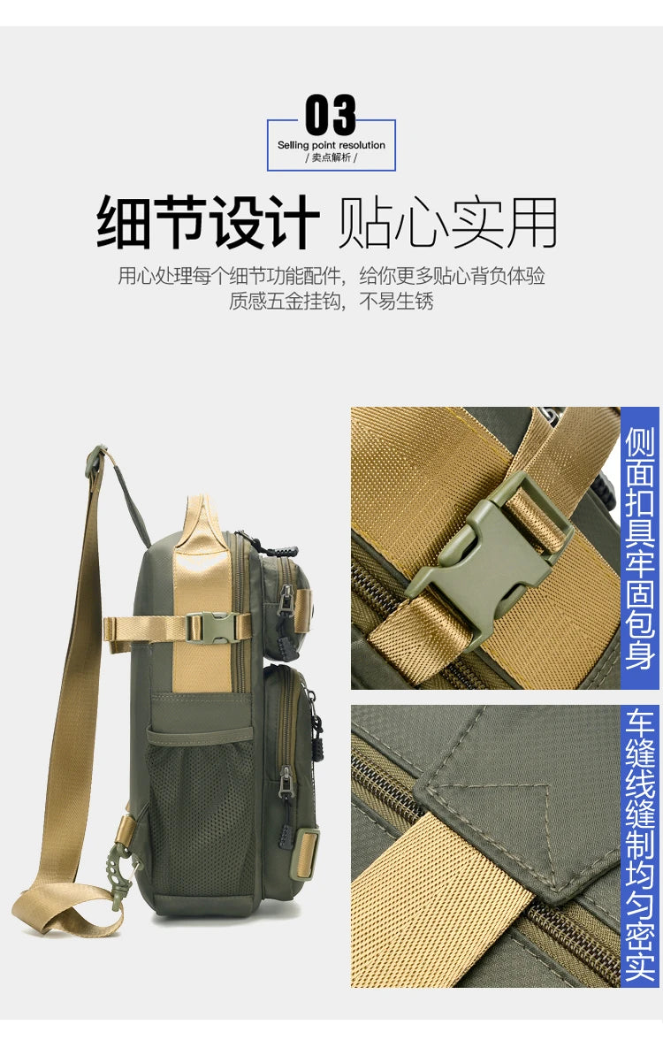 Large Capacity Men's Waist Packs Crossbody Bag High Quality Light Oxford Chest Pack Fashion Casual Men's Handbag Shoulder Bag