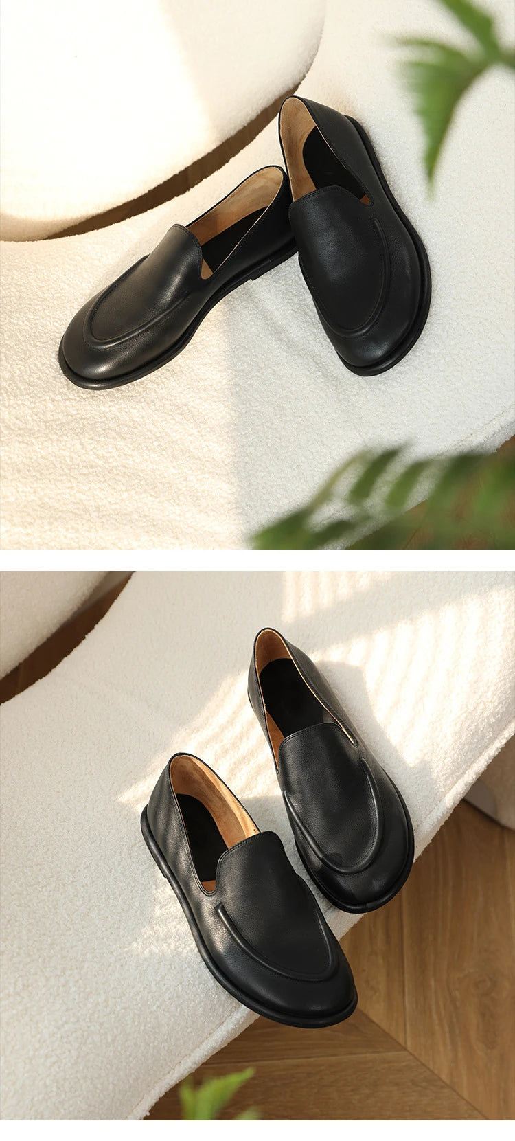 round toe soft leather flats shoes woman slip on loafers solid color sewing moccasins women muls shoes scarpe da donna 2025