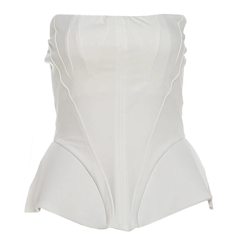 Weird Puss Valentine's Day Strapless Top Women Irregular Low Chest Sexy Hottie Christmas Birthday Party Skinny Clubwear Vest