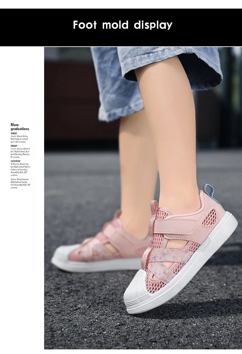 Kids Casual Shoes Girls Design Breathable Lightweight Sneakers for Walking Running Non-Slip Children Sneakers