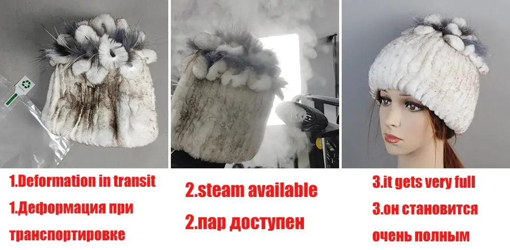 2026  Winter False Rex Rabbit Fur Bomber Hat Ushanka Cap Trapper Russian Artificial Hats Unisex False Rex Rabbit Fur Cap BAZAARHUBO