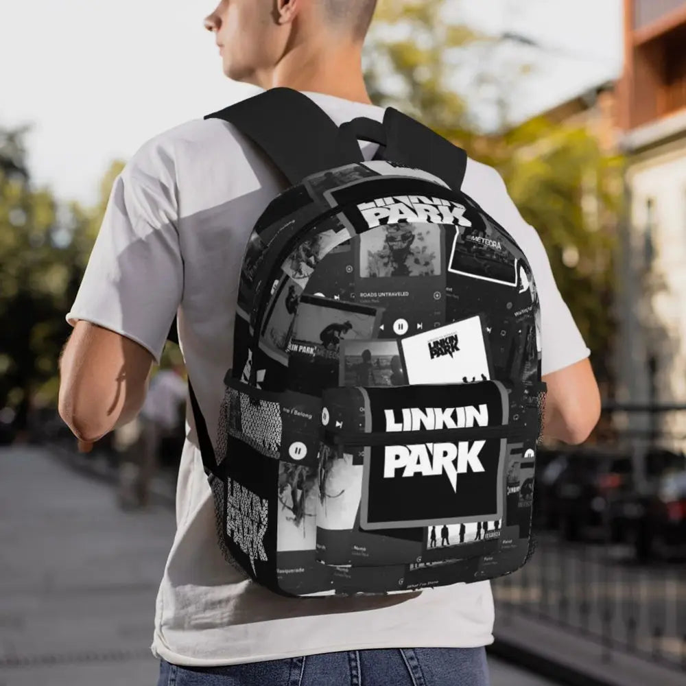 L-Linkin-S P-Park-S Band Student Backpack School Bag Hiking Travel Daypack for Boys Girls Fashion Bookbag Shoulder Bags
