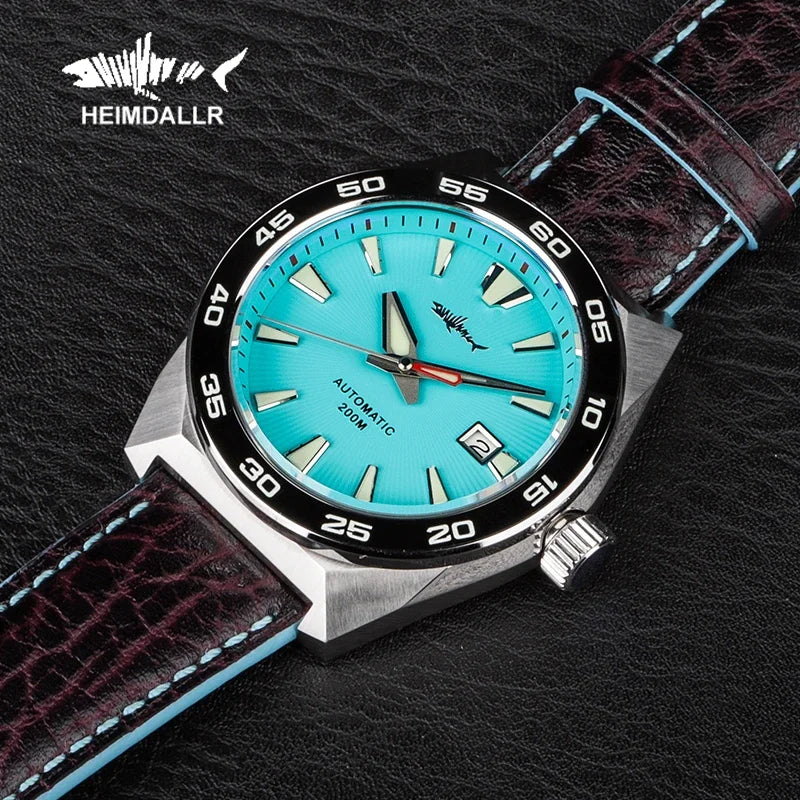 Heimdallr Monster Diver men Watch Frost Blue Dial Sapphire Crystal NH35 Automatic Mechanical 200m Waterproof Full Luminous Watch