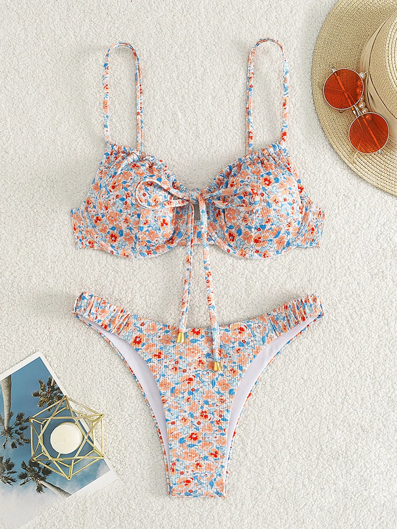Floral Print Bathing Suit Brazilian Biquinis Swimming Suit for Women 2025 New Summer Bikini Micro Swimsuit Sexy Swimwear Bather