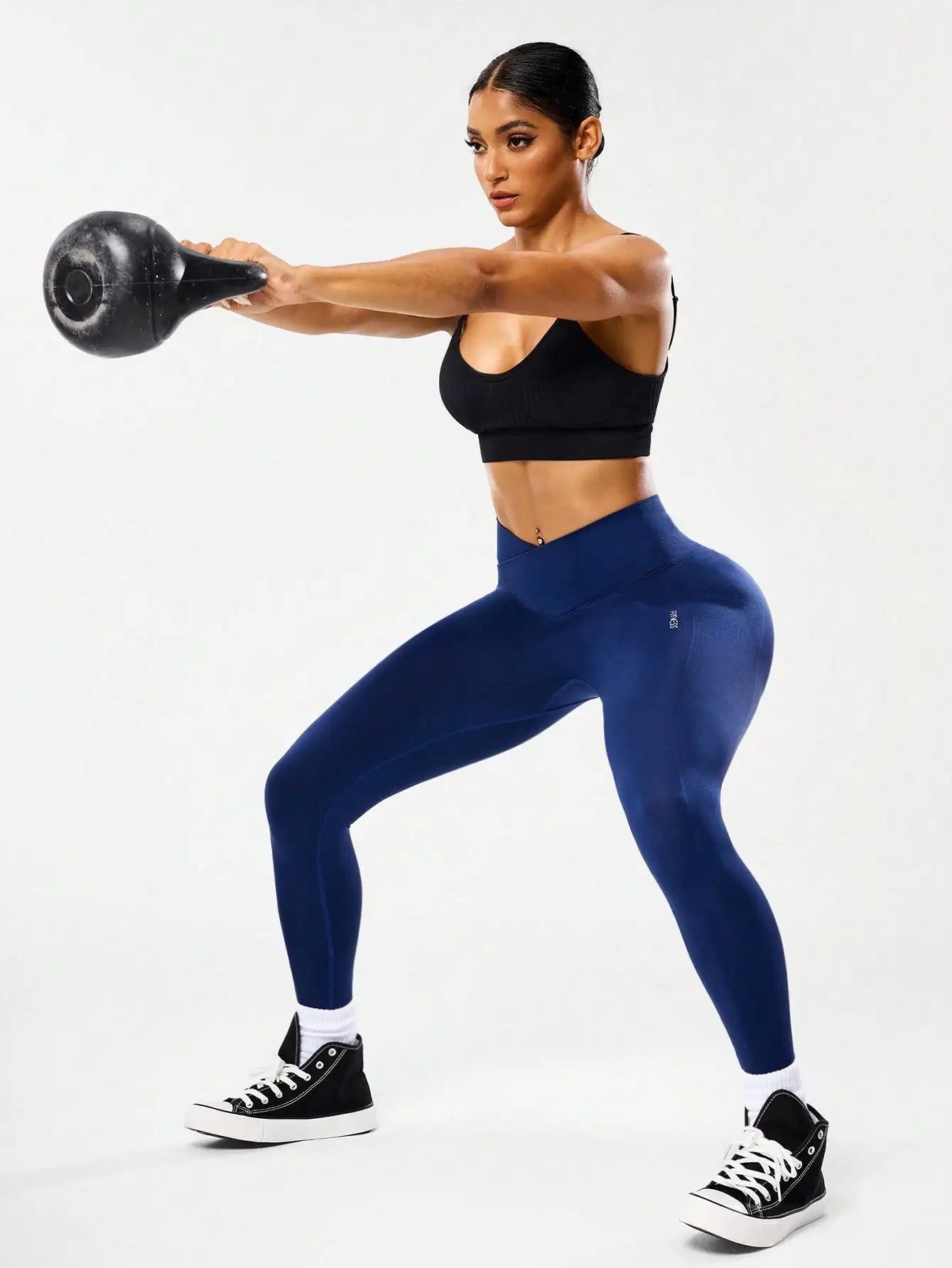 Bestselling Women's High-Waisted Tummy Control Peach Ass Running Fitness Leggings with V-Back, Breathable, Quick-Dry, and Lifted