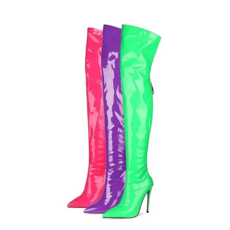11CM Elastic Thigh Boots Sexy Stiletto High Heels Women Over-the-Knee Boots Pointed Toe Strippers Ladies Shoes Pole Dancing Boot