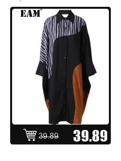 [EAM] High Elastic Waist Black Pleated Long Wide Leg Trousers New Loose Fit Pants Women Fashion Tide Spring Summer 2026 1U320