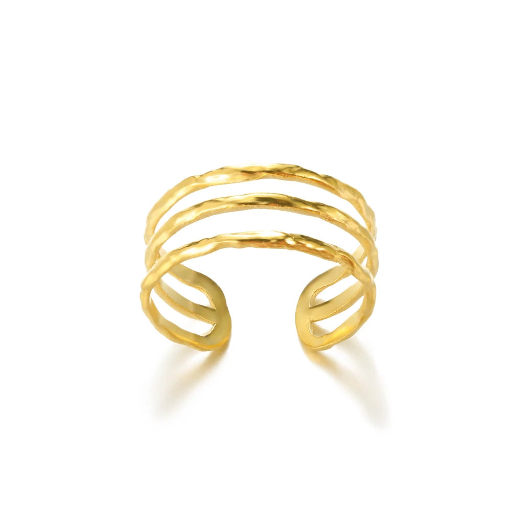 Zircon Moon Star Rings For Women Stainless Steel Glowing Moon Star Adjustable Finger Ring Aesthetic Wedding Jewelery Gift Femme