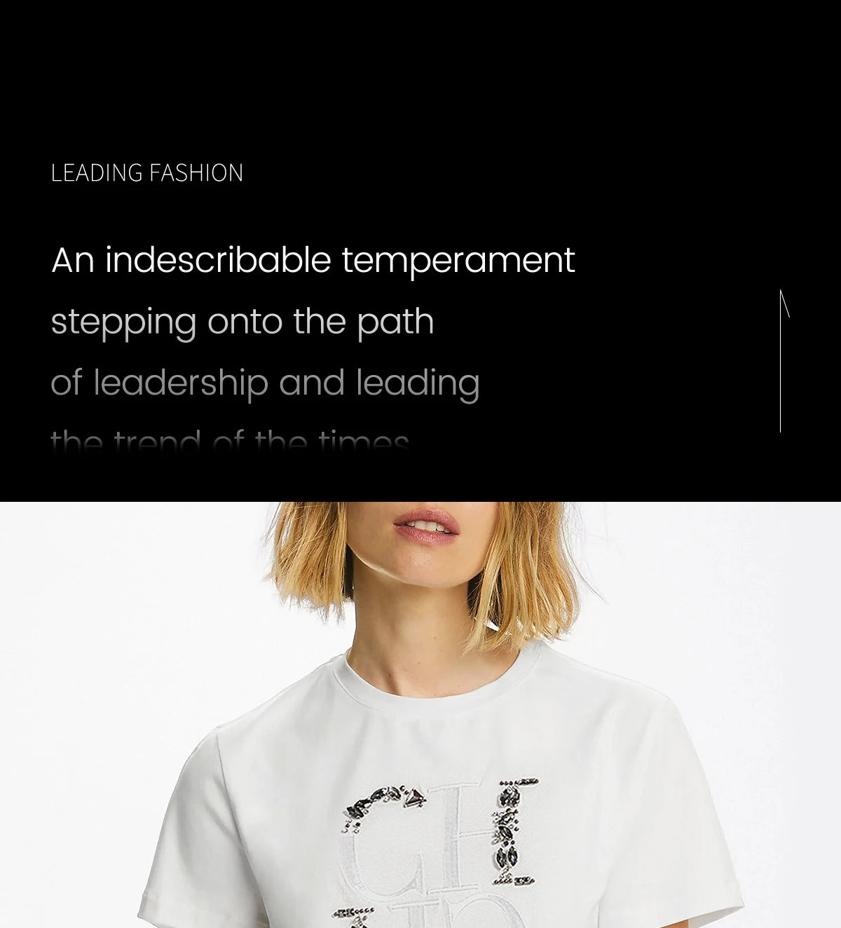 CHCH 2024 New Women's Summer T-shirt Short Sleeve Heavy Craft Embroidery T-shirt Women's Fashion Casual Women's Short Sleeve