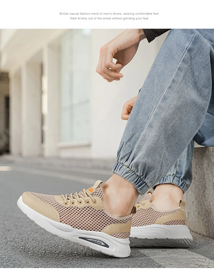 New Summer Sports Shoes for Men, Versatile Low-Top Trendy Running Shoes, Casual Mesh Fashion Shoes Suitable for Outdoor Sports