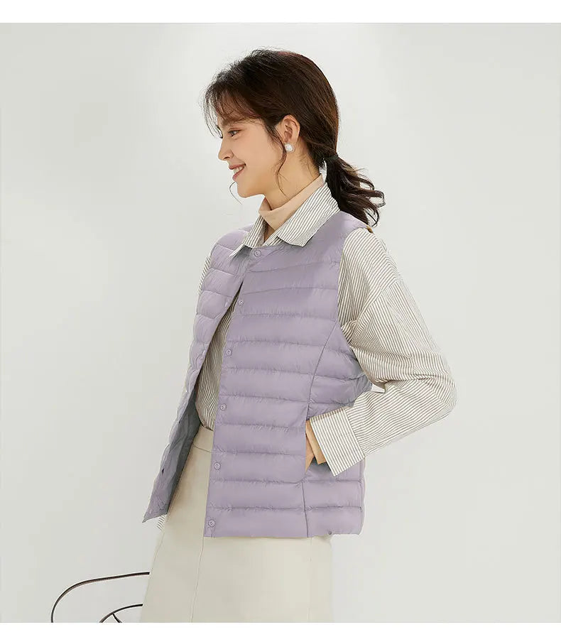 NewBang 90% Matte Fabric Womens Ultra Light Down Vest Waistcoat Sleeveless
