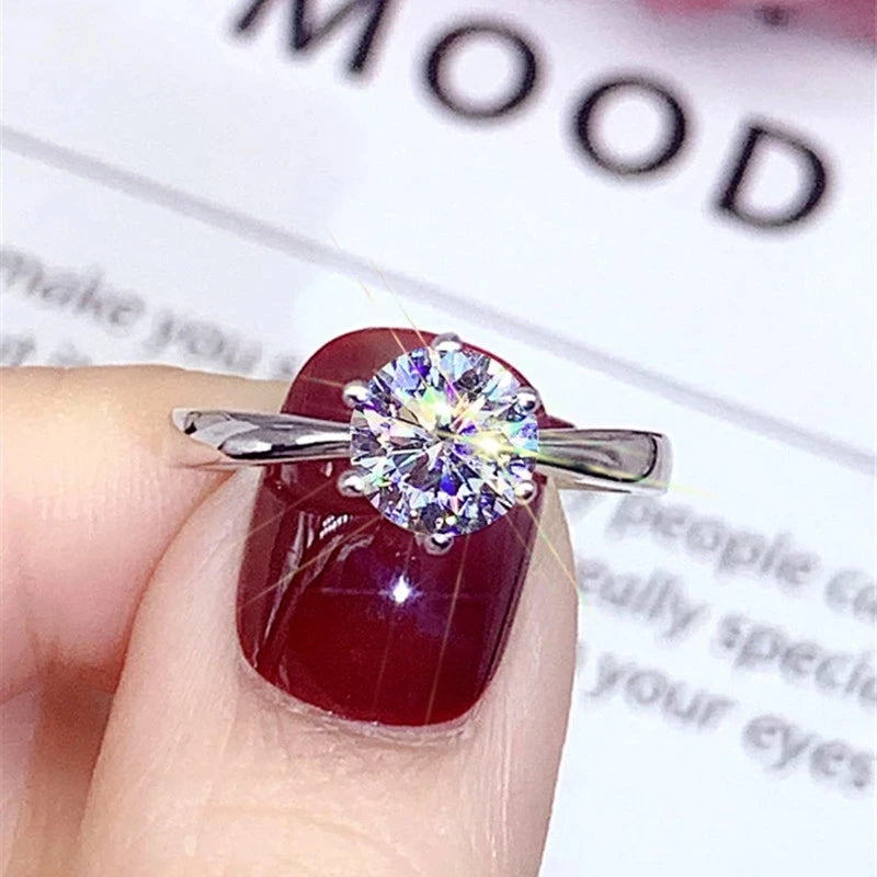 CC 1 Carat Wedding Rings For Women Silver Color White Cubic Zirconia Stone Engagement Jewelry Fashion Accessories Gift CC633