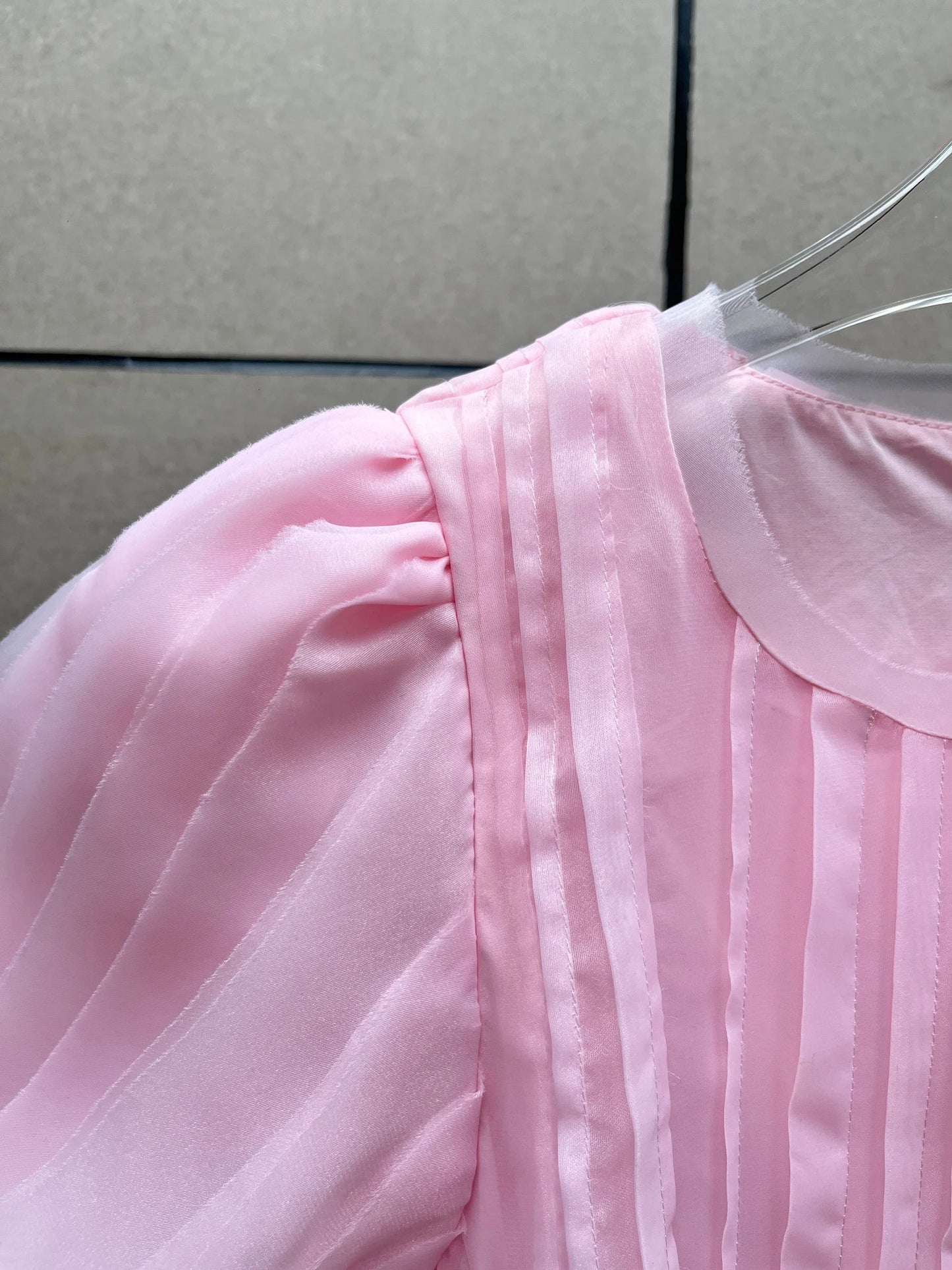Summer 2025 Women's round NeckDouble Layer FabricHeavy Work Short Sleeve Dress Y2K High Quality Fashion High Street A-Line Skirt