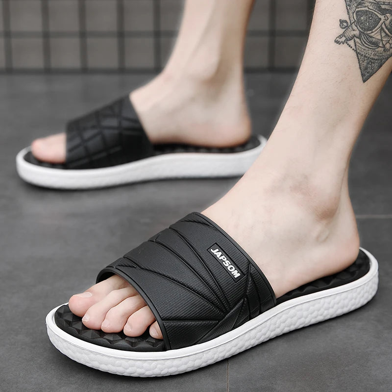 Summer Men Big Size Indoor EVA Massage Slippers Men's Slides House Room Home Shoes Soft Slipers Chausson Homme Pantoufle 48 49
