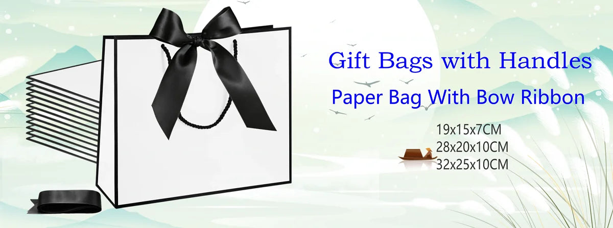 Black Paper Gift Bags 20/40Pcs Small Kraft Paper Bags with Handles for Small Business Christmas Wedding Party Favor Bags 5 Size